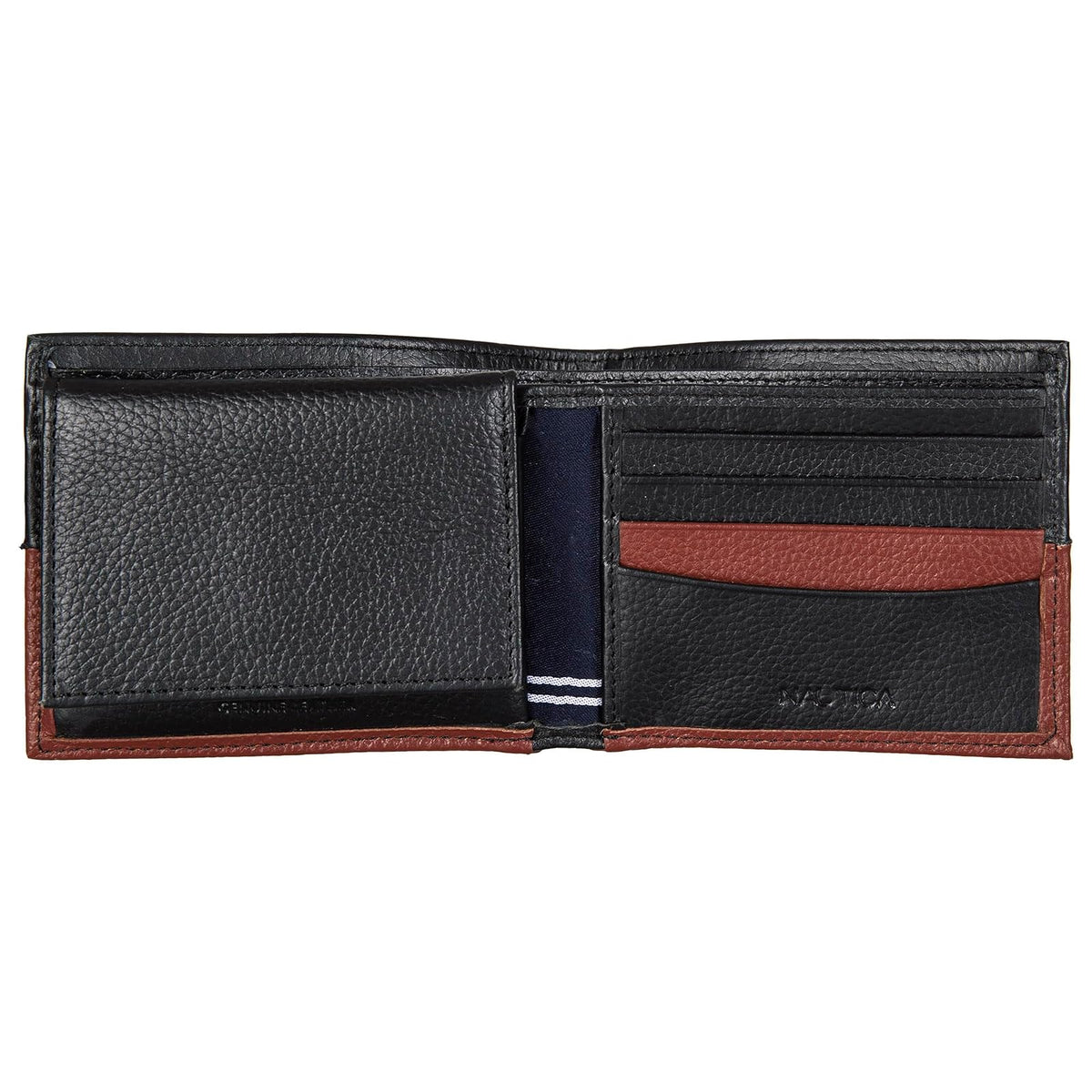 Nautica Pebble portafolios de piel bicolor