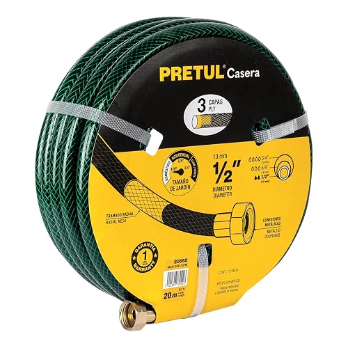 Pretul MAN-20X1/2PM, Manguera 1/2" reforzada 3 capas conexiones metal 20 m