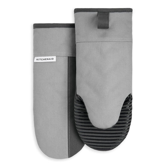KitchenAid Beacon - Juego de Guantes Antideslizantes para Horno de Dos Tonos, Gris frío/Gris Helado, 5.7 x 13 Pulgadas, 2 Piezas