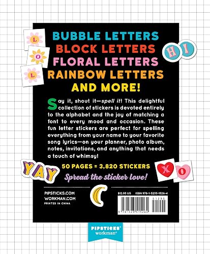 So. Many. Letter Stickers.: 3,820 Alphabet Stickers for Word Nerds