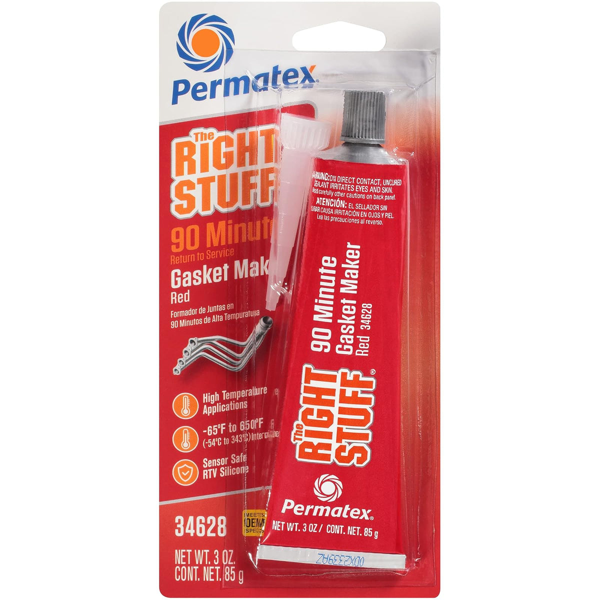 Permatex Right Stuff - Juntas de Alta Temperatura (90 Minutos), Color Rojo