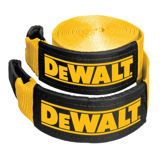 DEWALT DXBC40000 Correa de Remolque de recuperación Negra/Amarilla de 4" x 30' - Carga de Trabajo Segura de 6048 kg/Resistencia de Rotura de 18144 kg'
