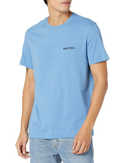 Nautica Playera Cuello Redondo para Hombre, Manga Corta - XXL - Rivieria Azul Sólido