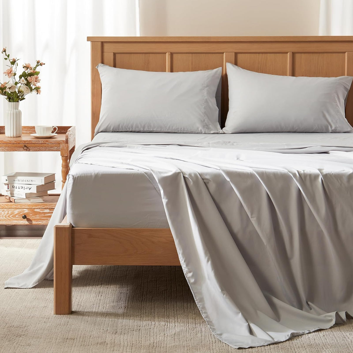 Comfort Spaces Juego de Sábanas Smart Cool CoolMax - Queen - Gris