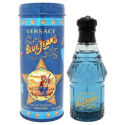 Versace - Blue Jeans de Gianni para Hombre, Eau de Toilette en Aerosol de 2.5 Onzas