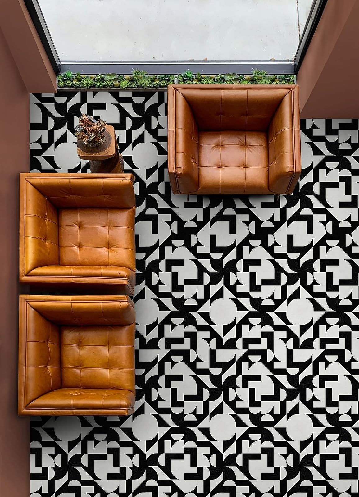 FloorPops x Very Gay Paint Gia - Azulejos métricos para despegar y pegar en blanco y negro, FP6334