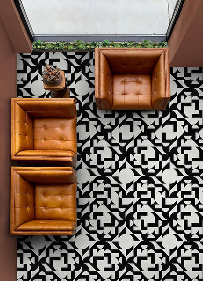 FloorPops x Very Gay Paint Gia - Azulejos métricos para despegar y pegar en blanco y negro, FP6334