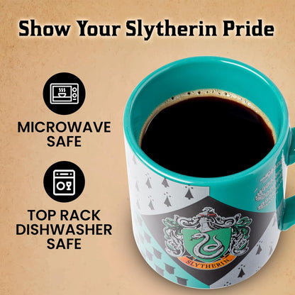 Silver Buffalo HP7032 Harry Potter Taza de cerámica con escudo de Slytherin House, 414 ml