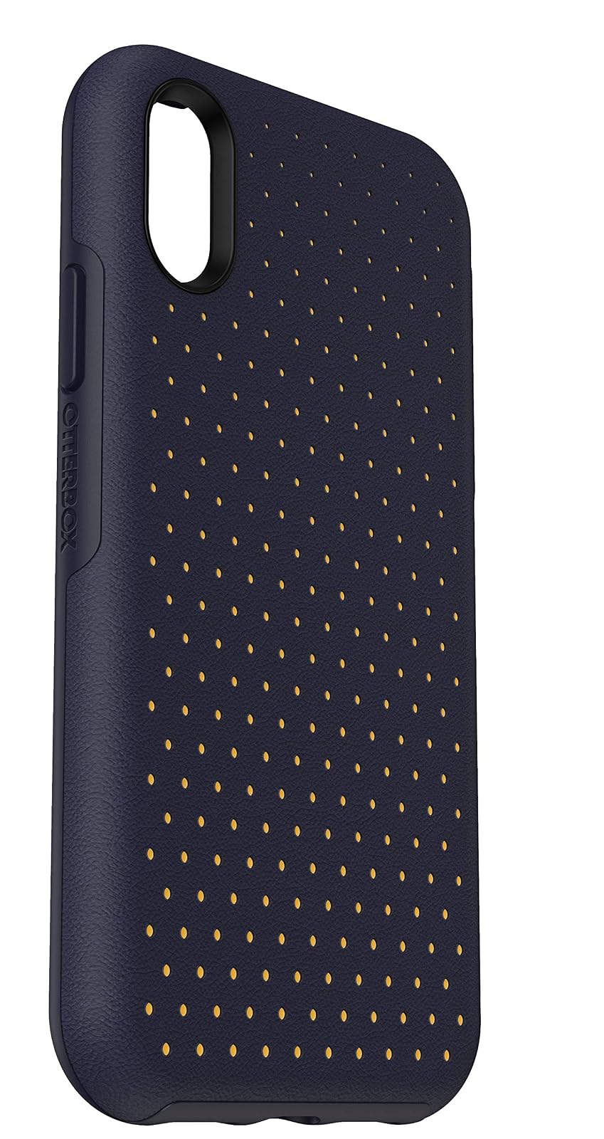 Otterbox Perforated Pattern Vegan Leather Case for iPhone XR - Midnight Polka (Maritime Blue/Citrus)