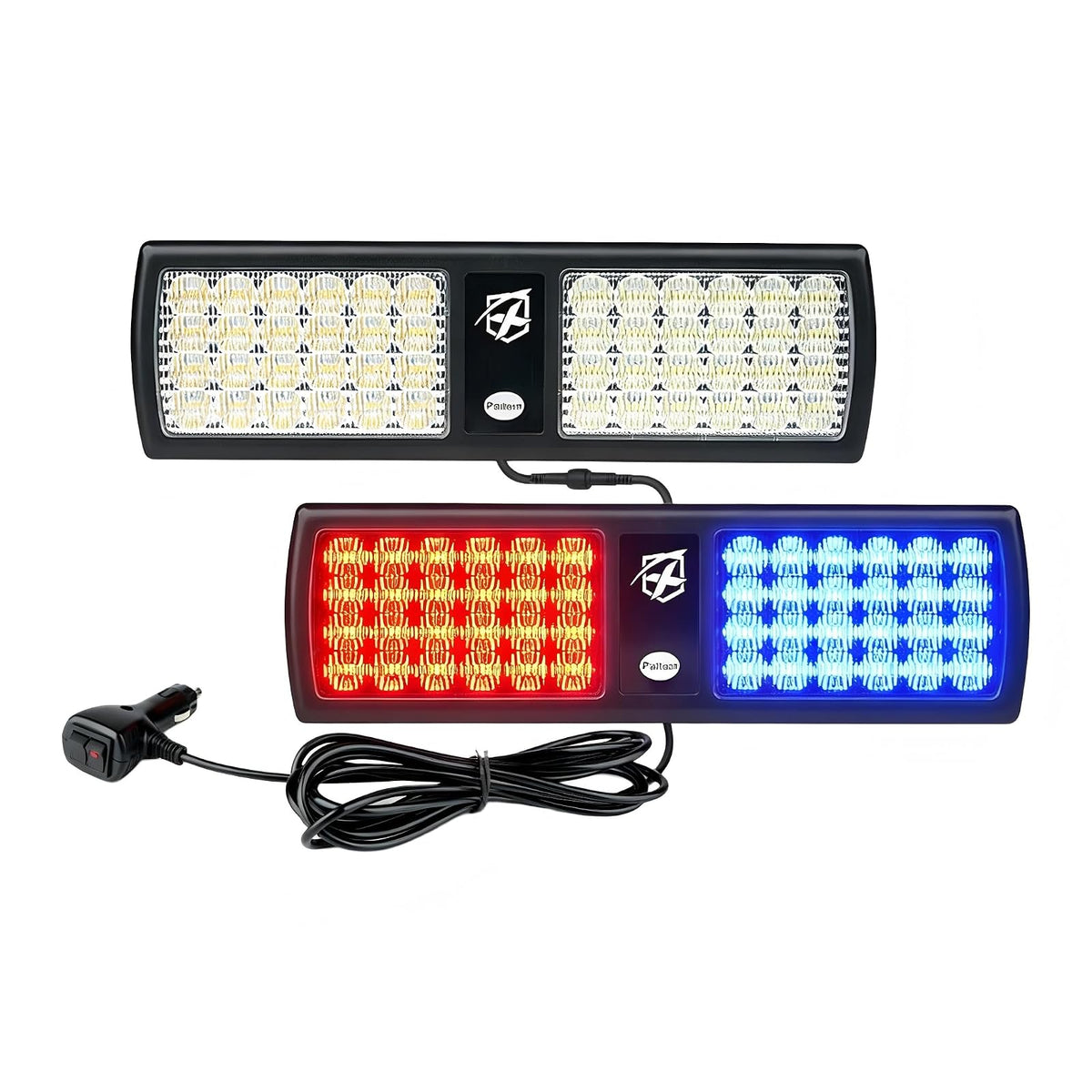 Xprite 52020M-G1-RB Luces Estroboscópicas de Visera 2 en 1 Rojo y Azul de Advertencia de Emergencia para Vehículos, 2 Piezas