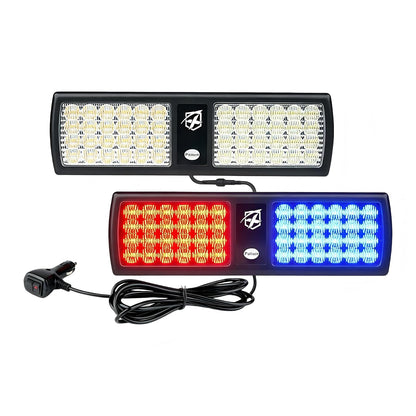 Xprite 52020M-G1-RB Luces Estroboscópicas de Visera 2 en 1 Rojo y Azul de Advertencia de Emergencia para Vehículos, 2 Piezas