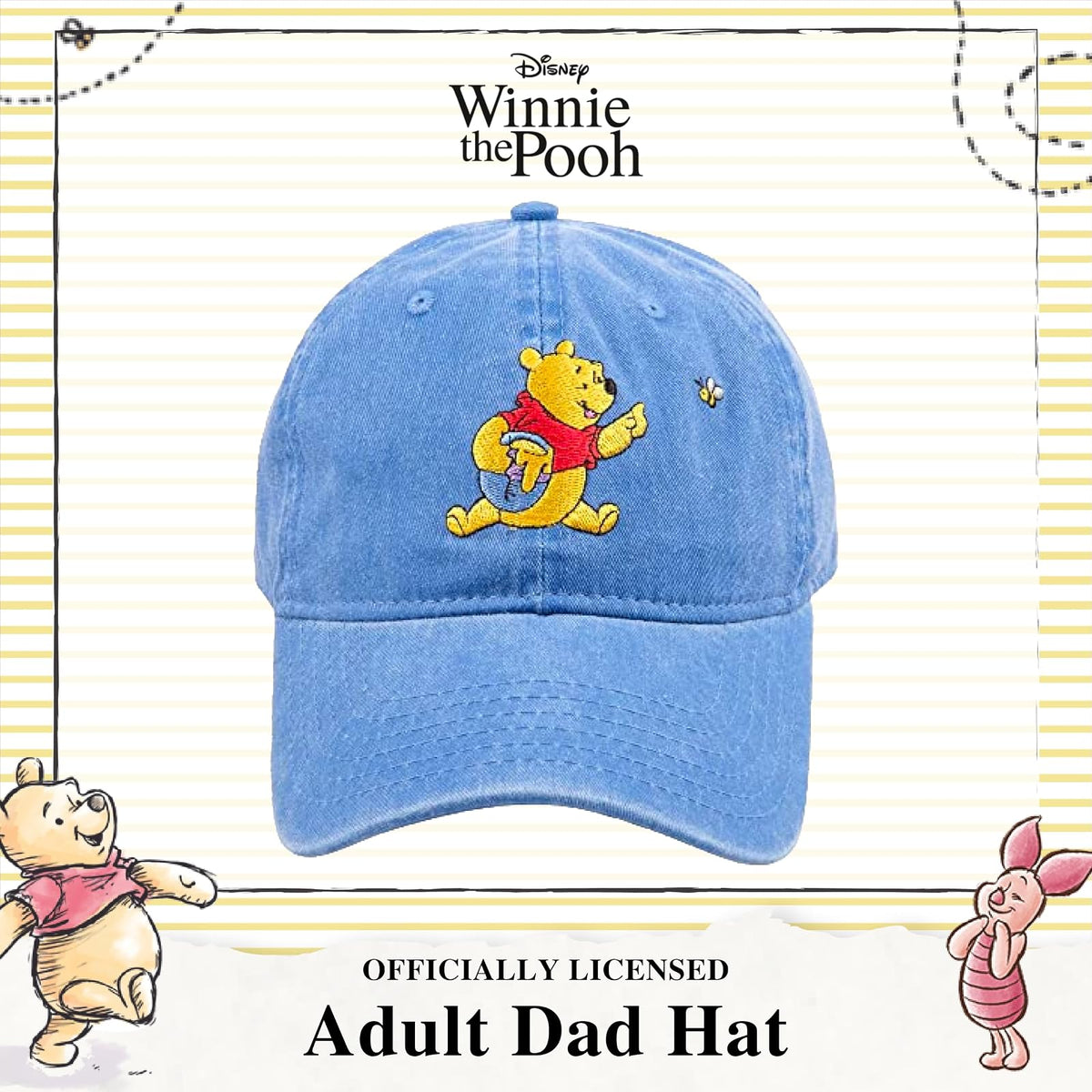 Concept One Disney Winnie The Pooh Dad - Gorra de béisbol Ajustable de algodón con ala Curvada Sombrero de papá Unisex Adulto