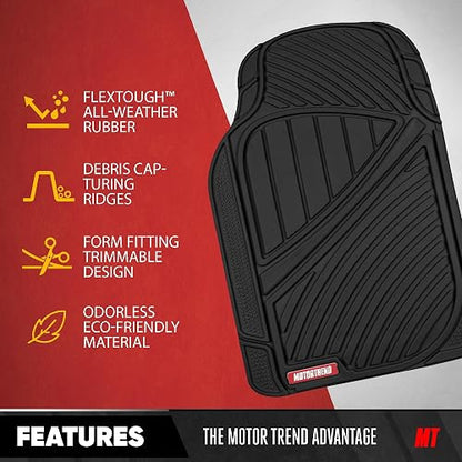 Motor Trend mt-773 - 801-bk 3 fila flextough Series alfombrillas de goma y Liners para automóvil SUV Van- Heavy Duty completo de interior, color negro