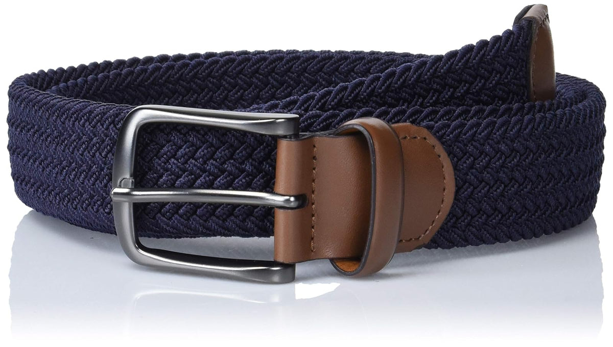 Perry Ellis Cinturón elástico de cuero con ribete de tejido Cinturón para Hombre