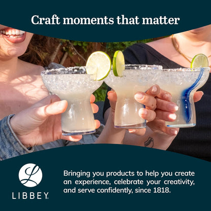 Libbey Juego de 6 Copas Margarita de vidrio Stemless de 303 ml
