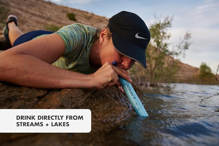 LifeStraw – filtro de agua Personal, 3 piezas | Filtro de agua para senderismo, camping, viajes y preparación para emergencias, elimina bacterias y parásitos