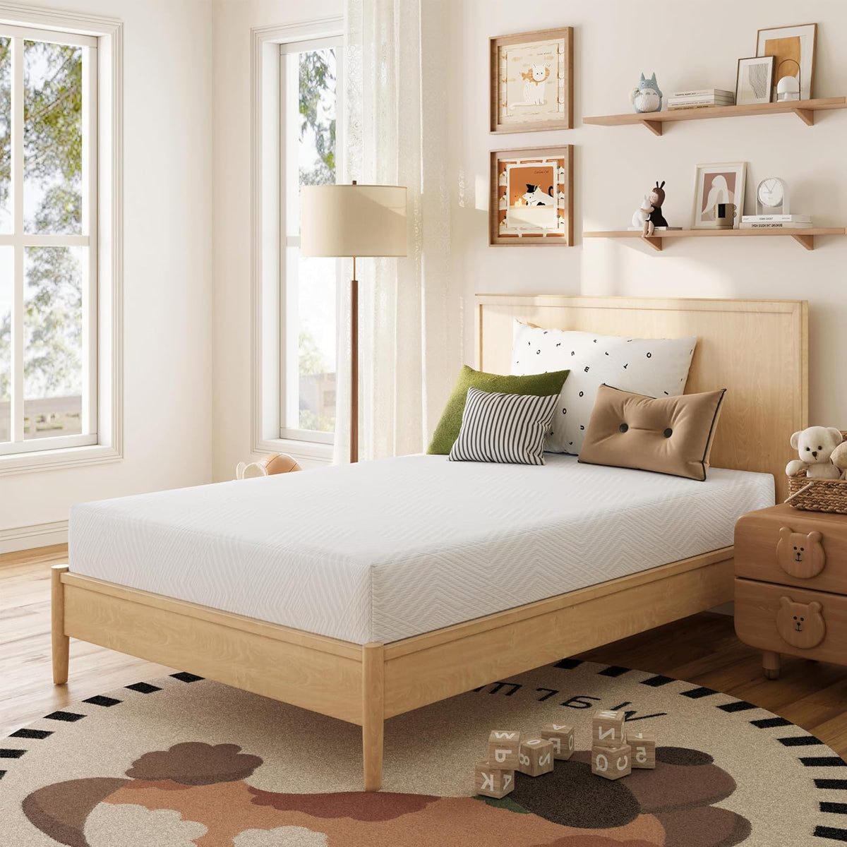 MLILY Colchón matrimonial en una Caja, colchones de 6 Pulgadas Fabricados en Estados Unidos para Cama de Plataforma, Cama Doble, litera de Espuma viscoelástica, firmeza Media