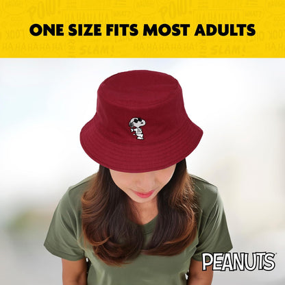 Peanuts Snoopy Bucket Hat, Packable Travel Hat, Wide Brim Summer Hat
