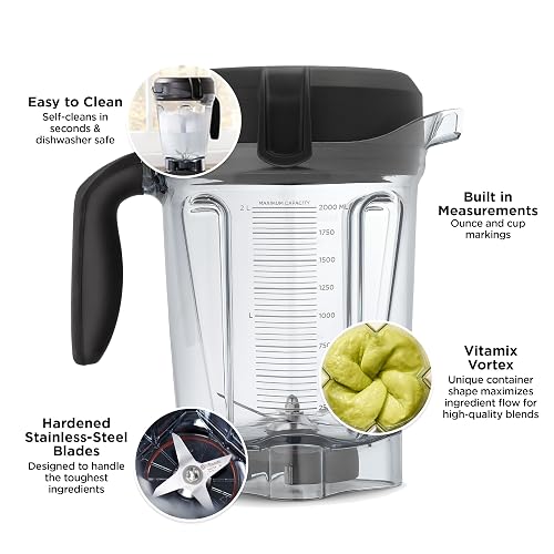Vitamix Contenedor, 64 onzas de perfil bajo, transparente