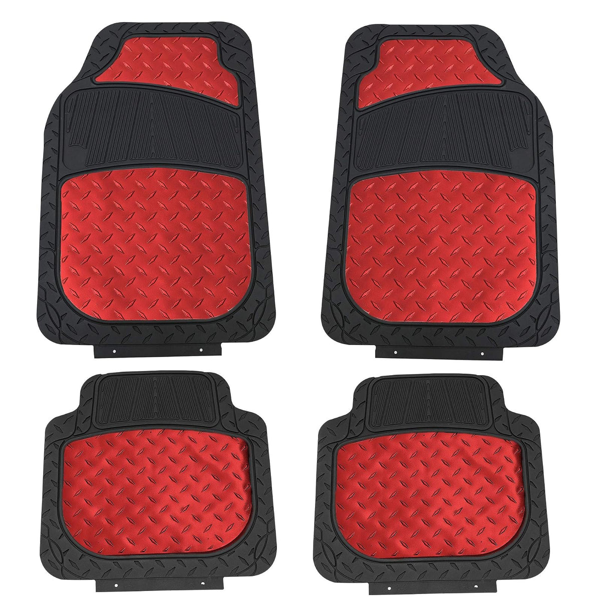 FH Group F11315RED - Alfombrillas de Goma para Todo Tipo de Clima, para Automóviles, Camiones y SUV, Ajuste Universal para Adaptarse al diseño