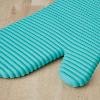 KITCHENAID - Juego de 2 Manoplas de Silicona Suave acanaladas, 7.5 x 13 Pulgadas, Aqua Sky