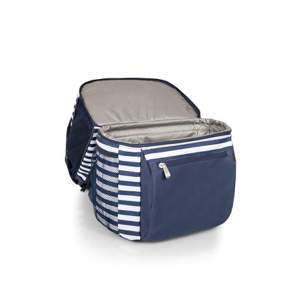 Picnic Time Zuma Insulated Cooler Backpack, Navy/White Stripes