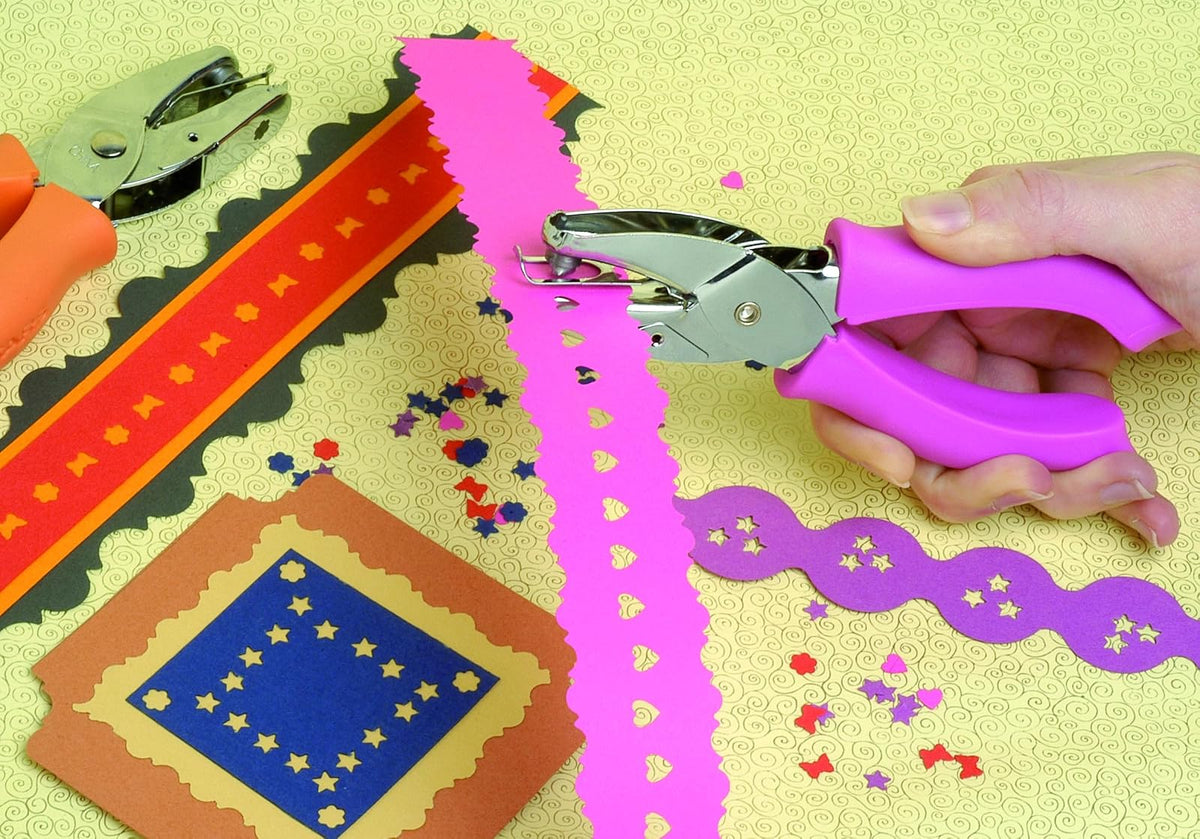 Fiskars - Perforadora de mano con forma de corazón (1/4"), Rosado, Corazón, 1