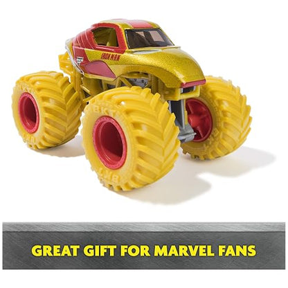 Monster Jam Marvel Heroes, Paquete de 5, Spider-Man, Black Panther, Iron Man, Captain America | Vehículos de Metal, Juguetes para niños y niñas a Partir de 3 años