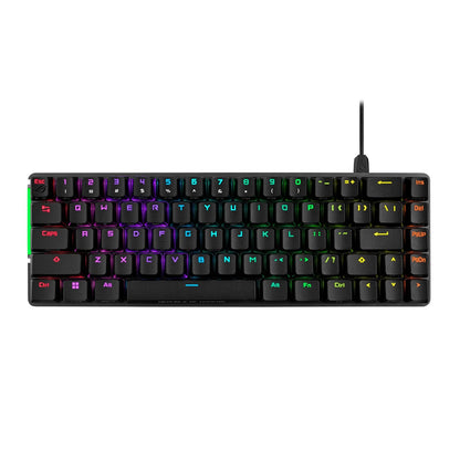 ASUS ROG Falchion Ace Teclado Mecánico Teclas PBT para FPS MOBA y Esports | Teclado mecánico 65% alámbrico USB-C, switches ROG NX Red lineales prelubricados, teclas PBT, panel táctil, RGB por tecla