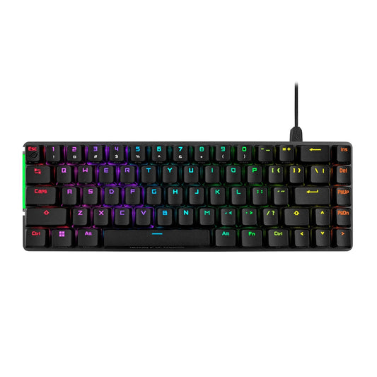 ASUS ROG Falchion Ace Teclado Mecánico Teclas PBT para FPS MOBA y Esports | Teclado mecánico 65% alámbrico USB-C, switches ROG NX Red lineales prelubricados, teclas PBT, panel táctil, RGB por tecla