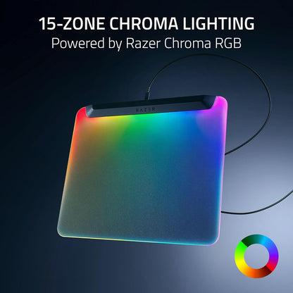 Razer Firefly V2 Pro - Alfombrilla de Mouse RGB Totalmente iluminada para Juegos: diseño retroiluminado, iluminación Croma de 15 Zonas, Puerto USB 2.0, Cable USB Tipo C Desmontable, Superficie