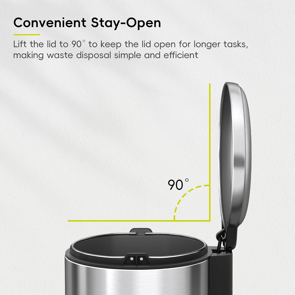 EKO Serene Bote de Basura Baño 5L con Tapa y Cubeta Extraíble