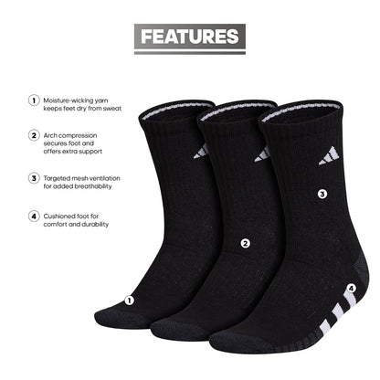 adidas Cushioned Crew Socks (3-pair) With Arch Compression Calcetín redondo Mujer