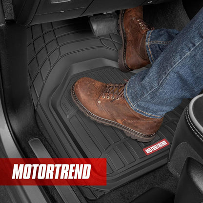 Motor Trend 943-BK FlexTough Defender Alfombrillas de Piso de Auto para SUV Camiones Furgonetas, Negro