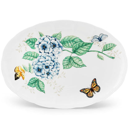Lenox Butterfly Meadow - Bandeja rectangular para sándwiches, blanco - Plato