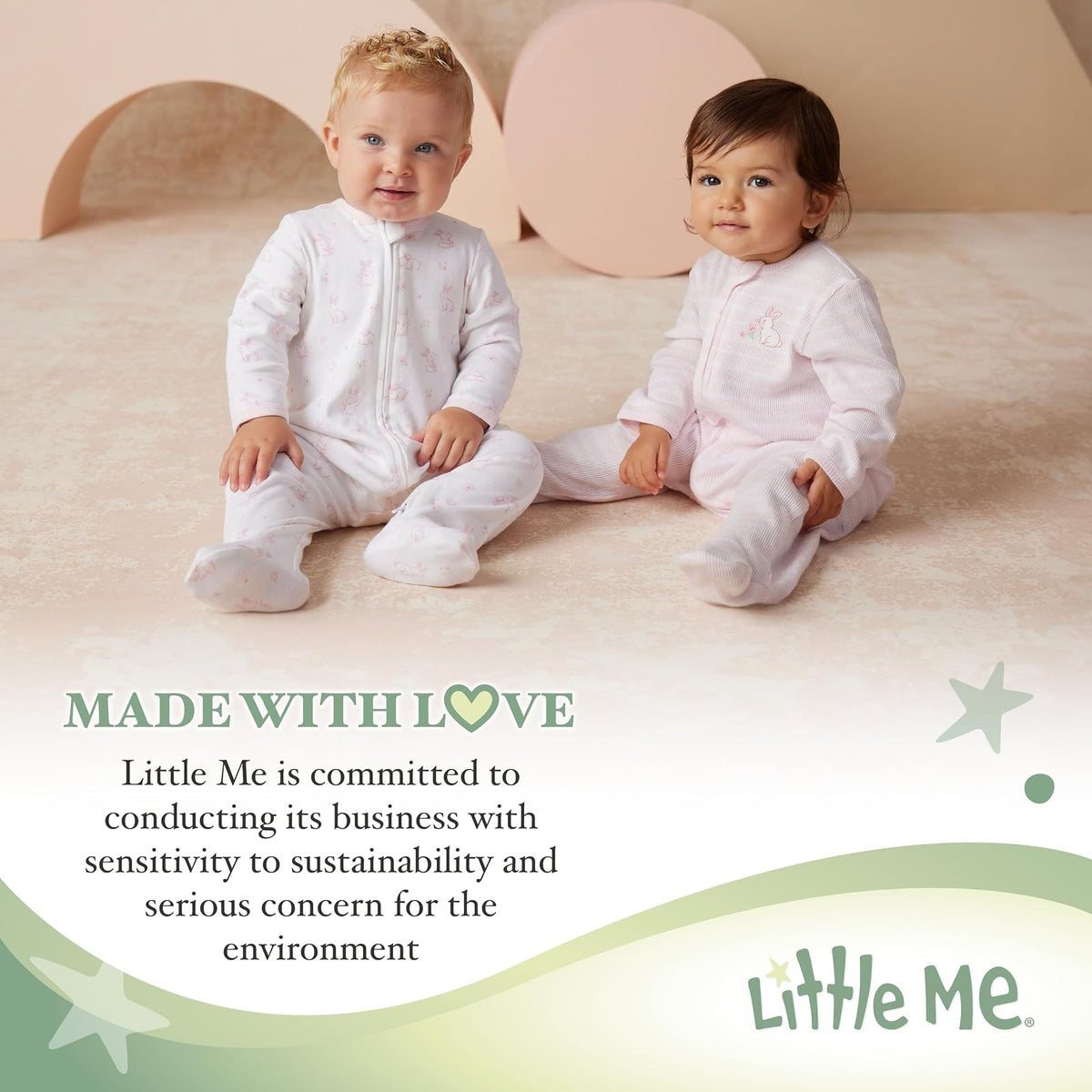 Mameluco Little Me LBQ04548N | Manga larga, etiqueta sin arañazos, artículos esenciales para bebés, ropa de dormir de una sola pieza