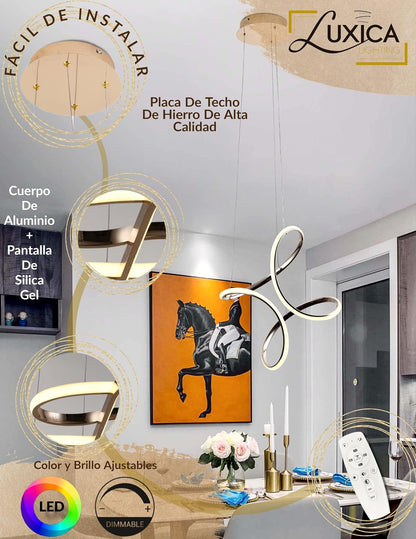 LÁMPARA TIPO CANDIL COLGANTE - LUXICA LIGHTING - Lampara Elegante y Moderna con Luz colgante LED - Lámparas innovadoras …