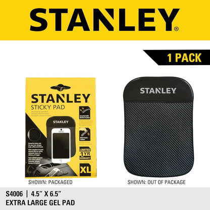 STANLEY S4006 - Almohadilla de gel antideslizante extra fuerte de 4.5 x 6.5 pulgadas, para teléfono celular, tablet, GPS, llaves o anteojos de sol