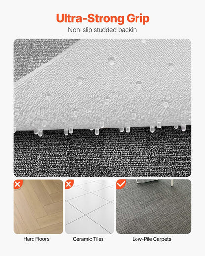 VEVOR Alfombra Protectora para Suelos Alfombrados 1219,2 x 914,4 mm Rectangular Alfombrillas de PVC para Silla de Oficina Antideslizante Fácil de Limpiar Deslizamiento Suave para Hogar, Transparente