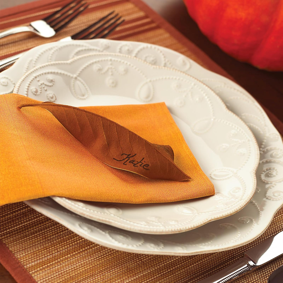 Lenox French Perle Tidbit Plato, Puesto de mesa de 4 piezas, Off - Blanca