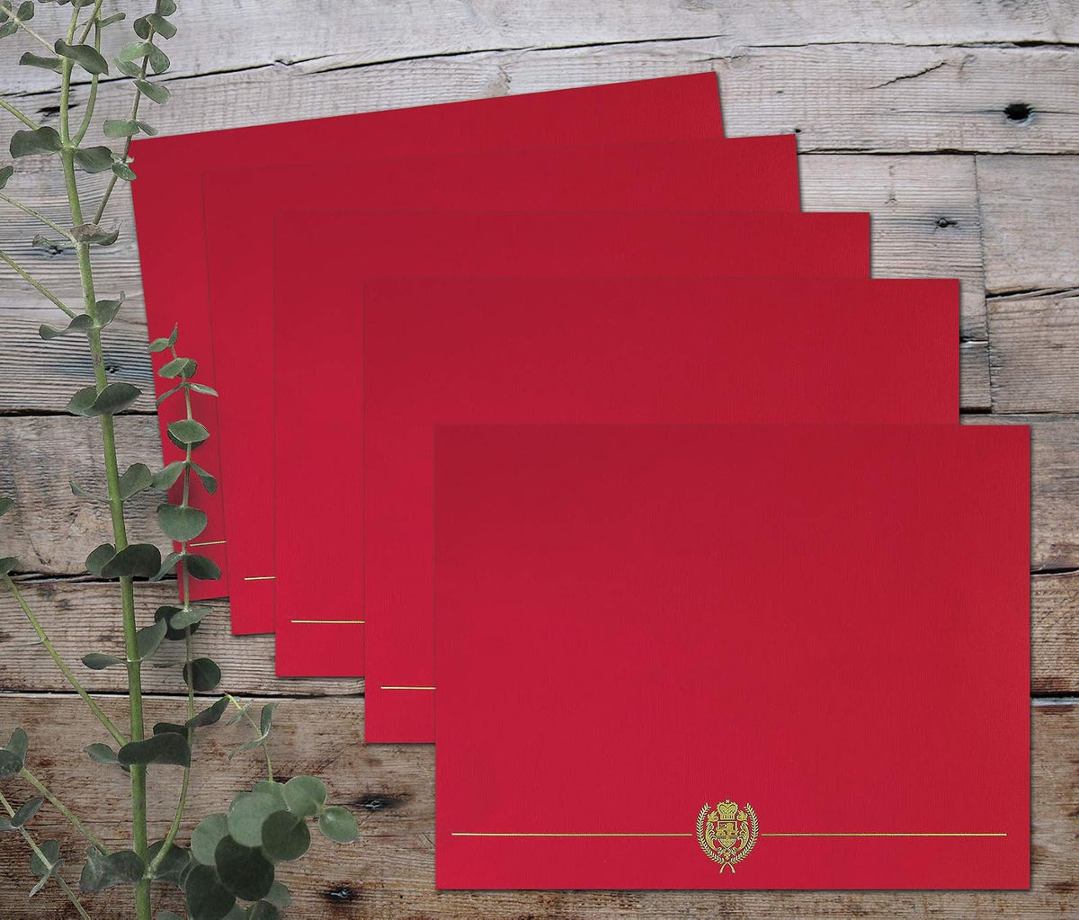 ¡Grandes papeles! Funda para certificado de escudo clásico., Cubierta, Rojo