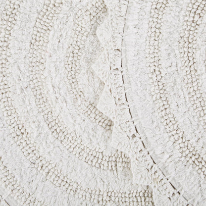 DII Ultra Soft Spa Cotton Crochet Oval Bath Mat or Rug Place in Front of Shower, Vanity, Bath Tub, Sink, and Toilet, 21 x 34" - White