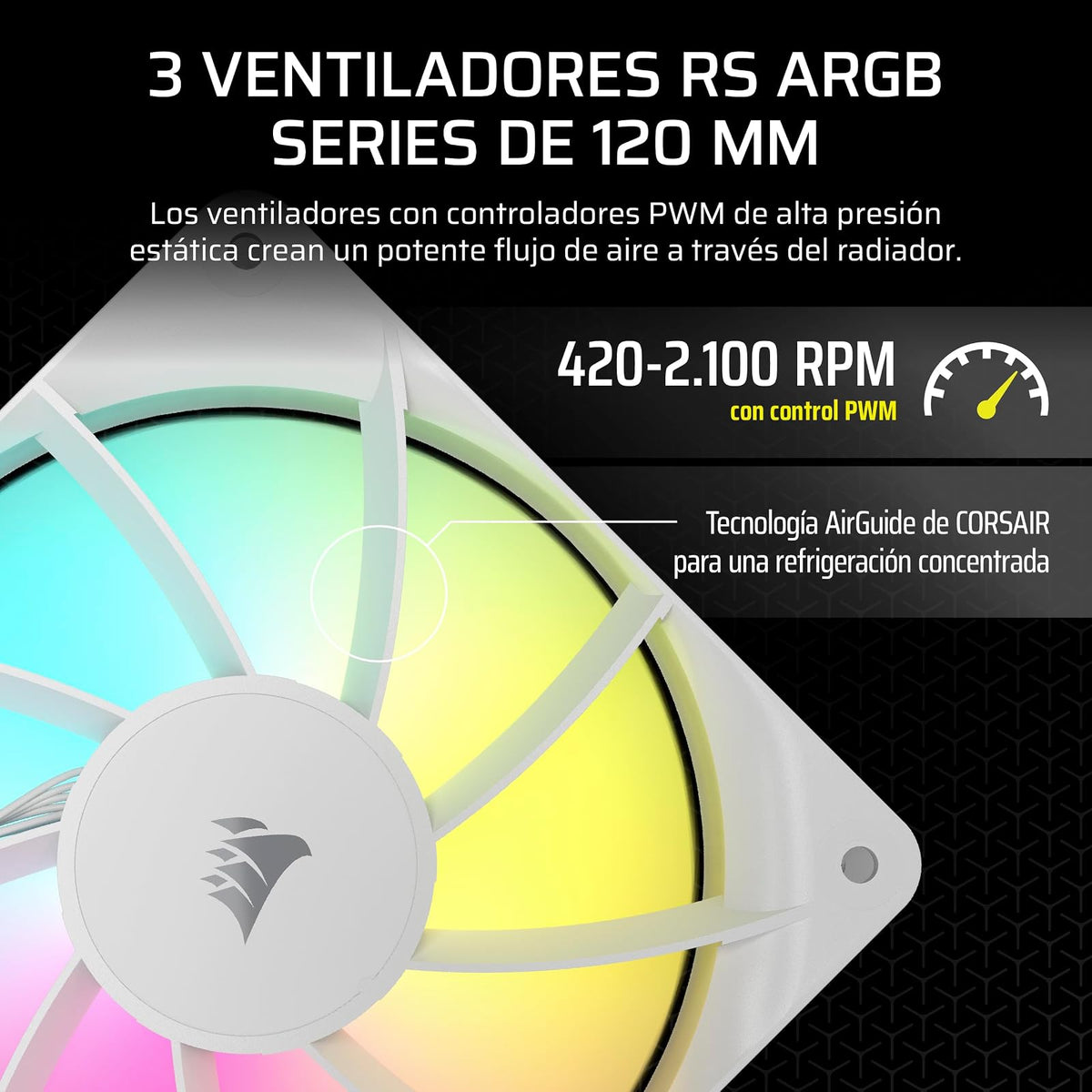 Corsair Nautilus 360 RS ARGB Refrigeración Líquida para CPU de 360 mm, Conexión Directa a la Placa Base, Compatible con Intel LGA 1851/1700 y AMD AM5/AM4, 3 Ventiladores RS120 Incluidos, Blanco
