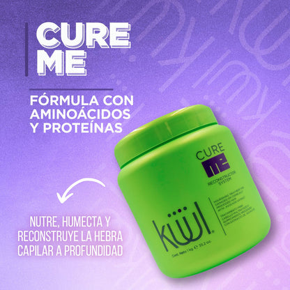 KÜÜL - Tratamiento para Cabello Maltratado Cure Me Reconstructor 1L. Aporta Brillo, Suavidad e Hidratación a tu Cabello y Evita el Quiebre del Cabello por el Uso de Químicos