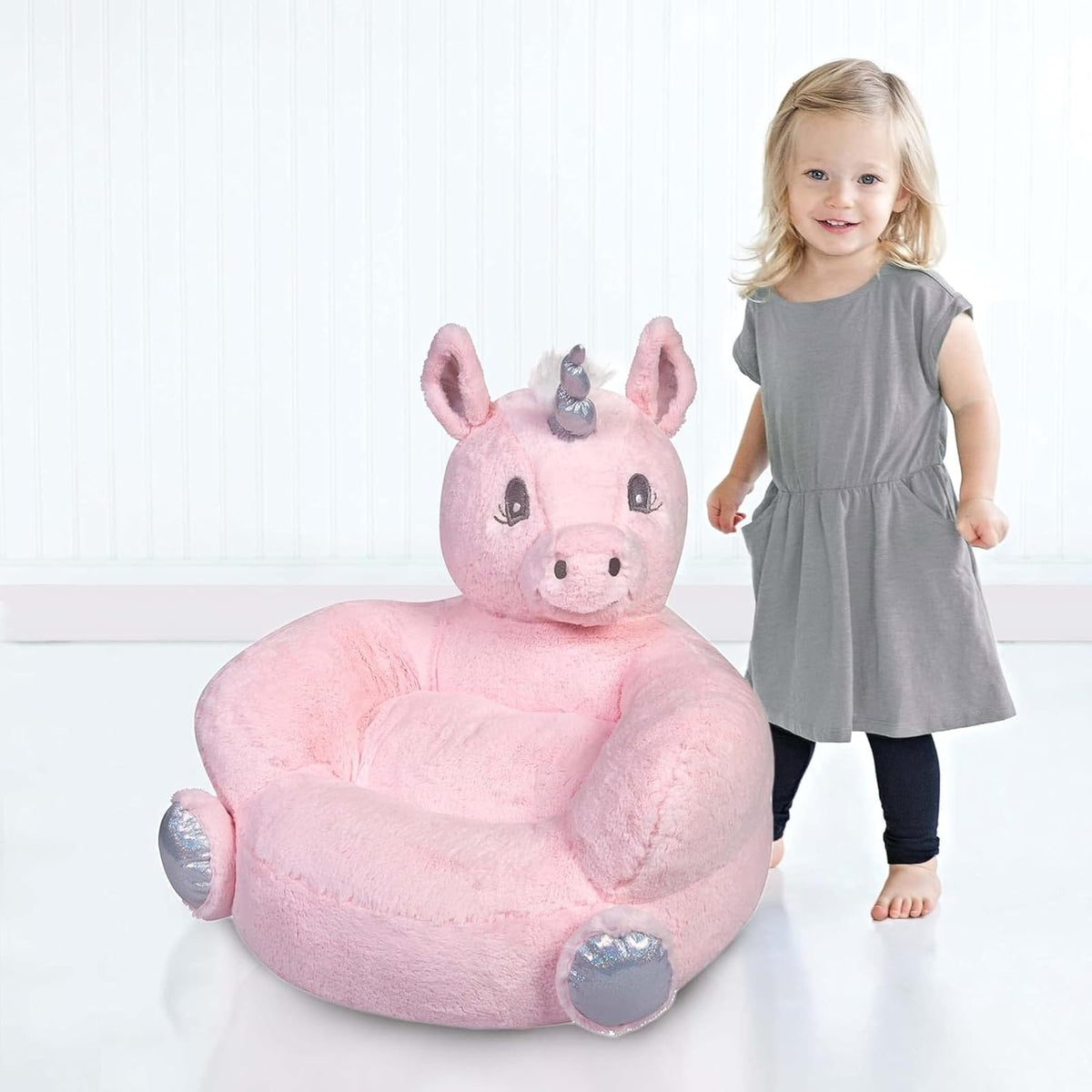 Trend Lab Silla de Peluche para niños con diseño de Unicornio Rosa