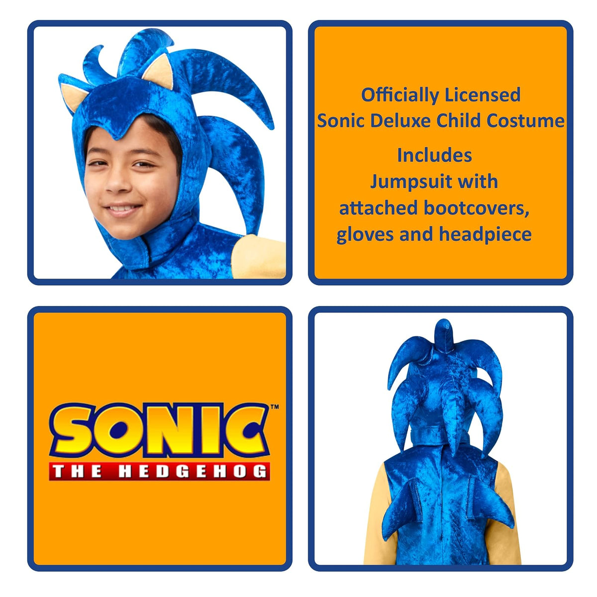 Rubie's Disfraz infantil Sonic Deluxe, como se muestra, M