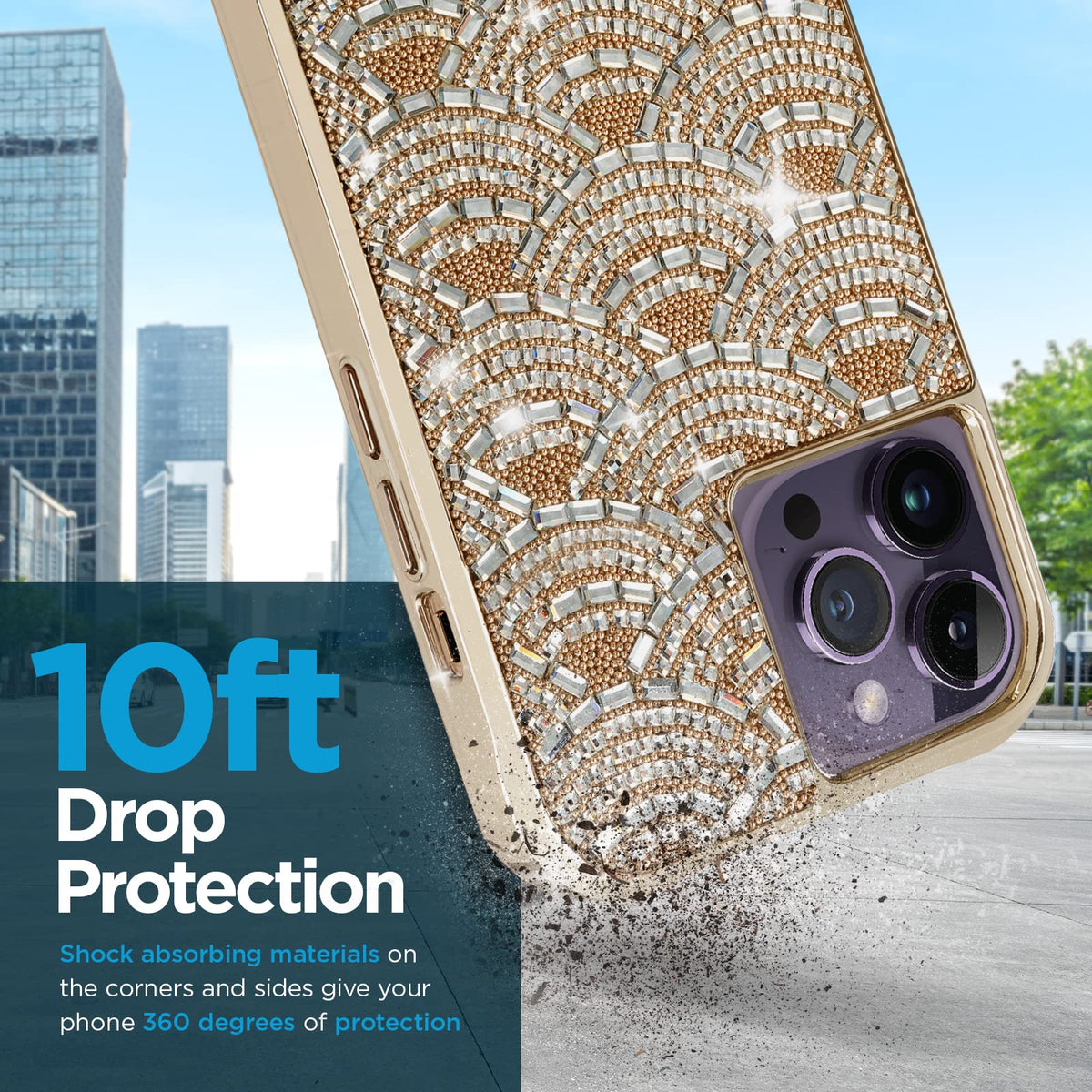 Case-Mate iPhone 14 Pro MAX Case - Chandelier [10FT Drop Protection] [Wireless Charging Compatible] Luxury Bling Glitter Cover with Dazzling Inset Crystals for iPhone 14 Pro MAX 6.7", Slim