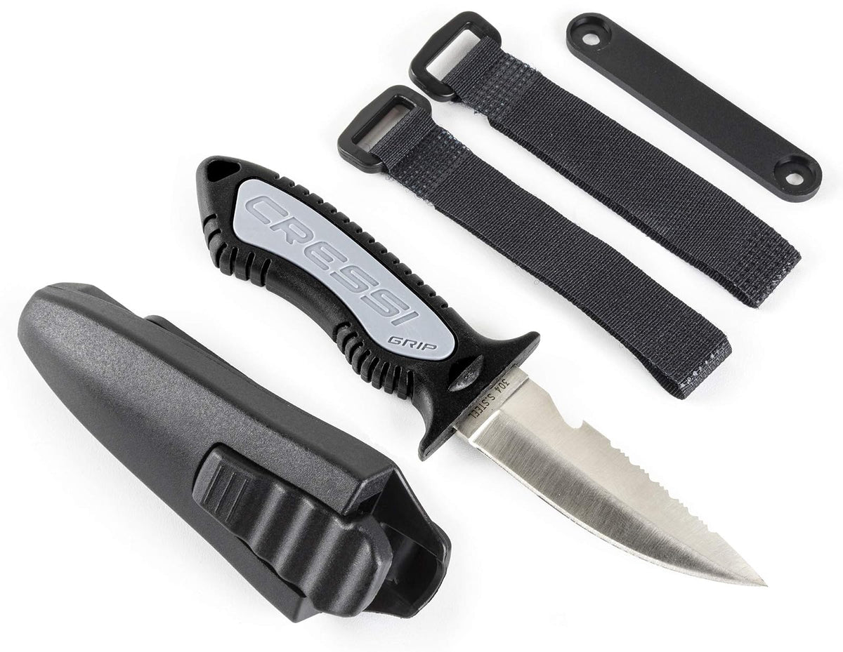 Cressi Versatile Diving Knife for Scuba, Snorkeling, Spearfishing | The Grip