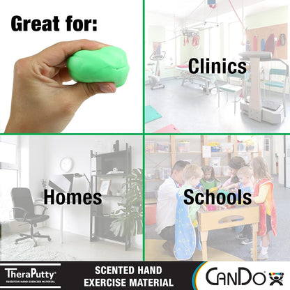 CanDo 10-2763 Scented Theraputty Exercise Material, 2 oz, Apple-Green-Medium