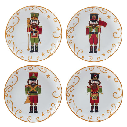 Cascanueces mágicos certificados International Holiday - Platos de postre y ensalada de 9 pulgadas, multicolor, mediano, juego de 4